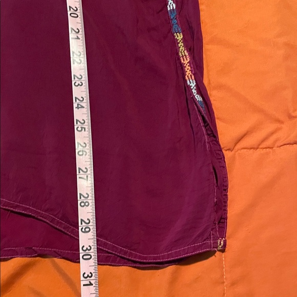 Johnny Was Burgundy Floral Embroidered Tunic - Picture 8 of 9